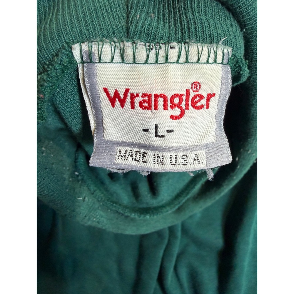 Vintage Wrangler Mens Forest Green Long Sleeve Turtleneck Shirt Made in USA L - Picture 3 of 6